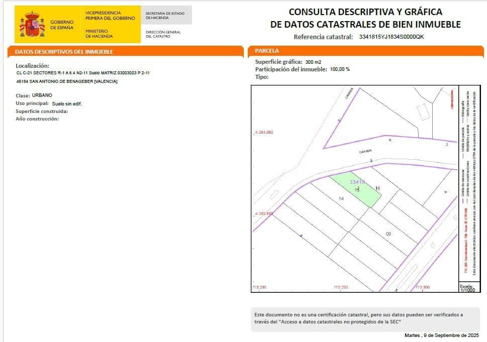 Mark till salu i San Antonio de Benageber - 260 000 € (Ref: 9217027)