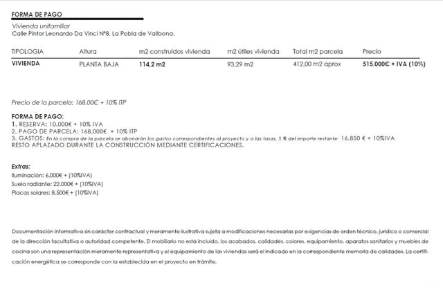 3 slaapkamer Villa te koop in La Pobla de Vallbona met zwembad garage - € 515.000 (Ref: 9636434)