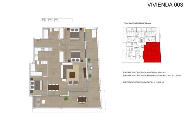 3 chambre Appartement à vendre à Colonia de Sant Jordi, Ses Salines - 580 000 € (Ref: 8124522)