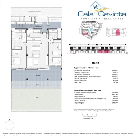 2 Zimmer Reihenhaus zu verkaufen in Sa Rapita / La Rapita, Campos mit Pool - 748.000 € (Ref: 8704101)