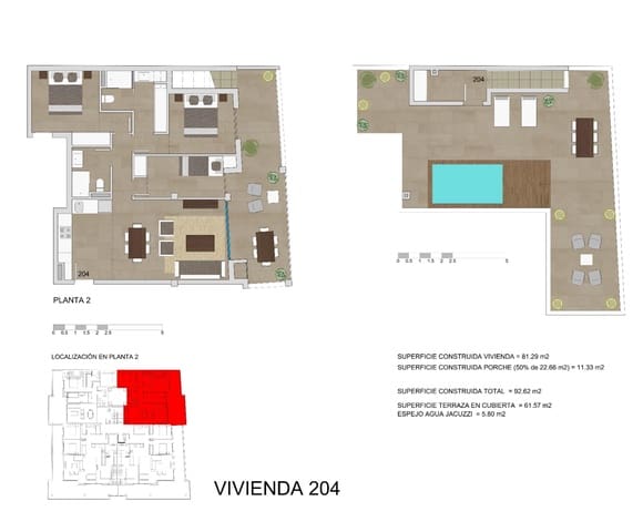 3 soveværelse Penthouse til salg i Colonia de Sant Jordi, Ses Salines - € 675.000 (Ref: 9611579)