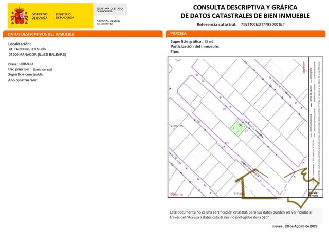 Terreno Não Urbanizado para venda em Manacor - 95 000 € (Ref: 10024669)