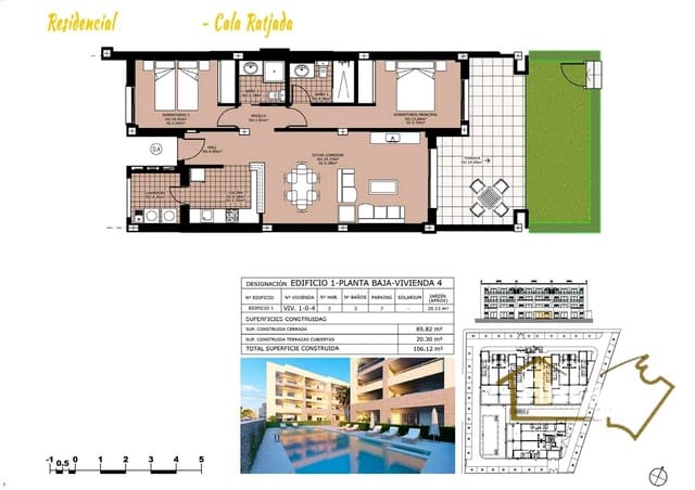 2 soverom Leilighet til salgs i Cala Ratjada, Capdepera med svømmebasseng garasje - € 380 000 (Ref: 8822781)