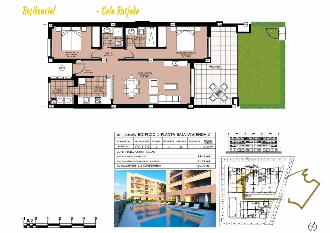 2 soverom Leilighet til salgs i Cala Ratjada med svømmebasseng garasje - € 380 000 (Ref: 8822781)