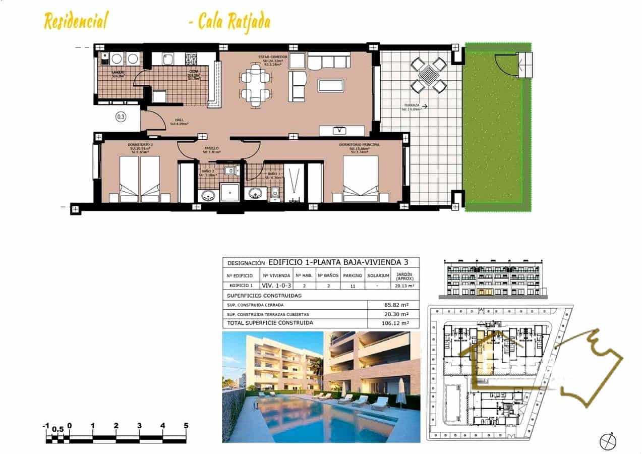 2 soverom Leilighet til salgs i Cala Ratjada med svømmebasseng garasje - € 380 000 (Ref: 8822781)