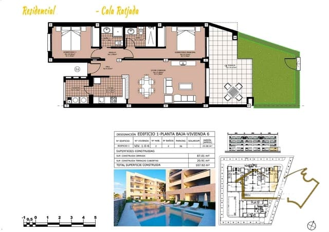 2 soverom Leilighet til salgs i Cala Ratjada, Capdepera med svømmebasseng garasje - € 380 000 (Ref: 8822781)