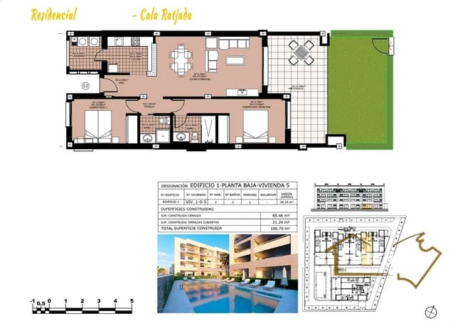 2 soverom Leilighet til salgs i Cala Ratjada, Capdepera med svømmebasseng garasje - € 380 000 (Ref: 8822781)
