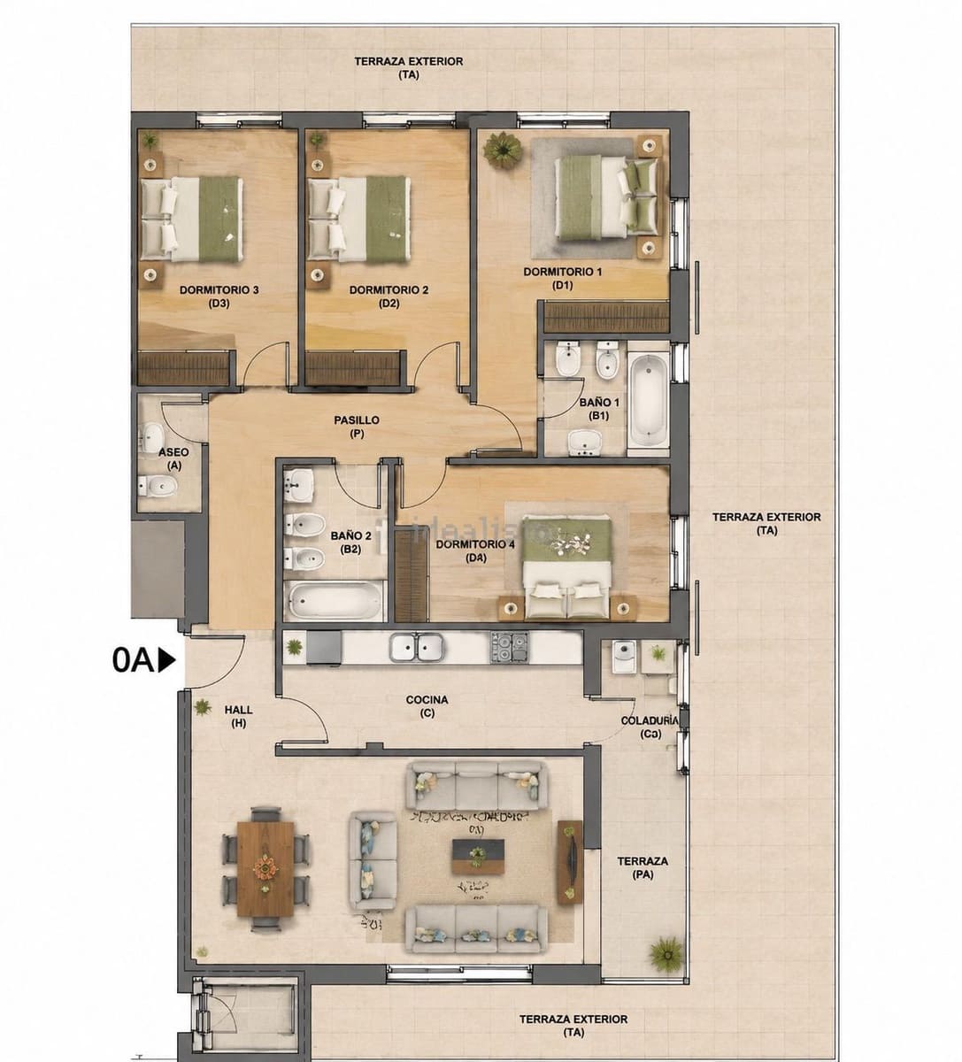 4 soveværelse Lejlighed til salg i Cala Vinyes / Cala Vinyas / Cala Vinas med swimmingpool garage - € 845.000 (Ref: 10015594)