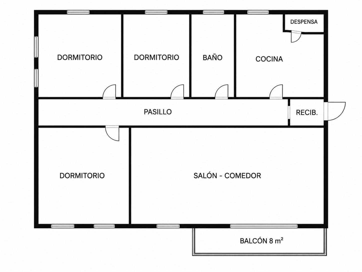 3 camera da letto Appartamento in vendita in Palma de Mallorca - 370.000 € (Rif: 10111023)