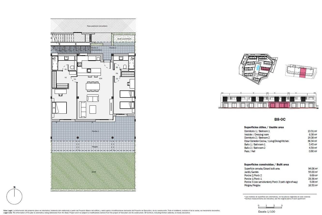 2 chambre Appartement à vendre à Sa Rapita / La Rapita avec piscine garage - 729 000 € (Ref: 9262533)