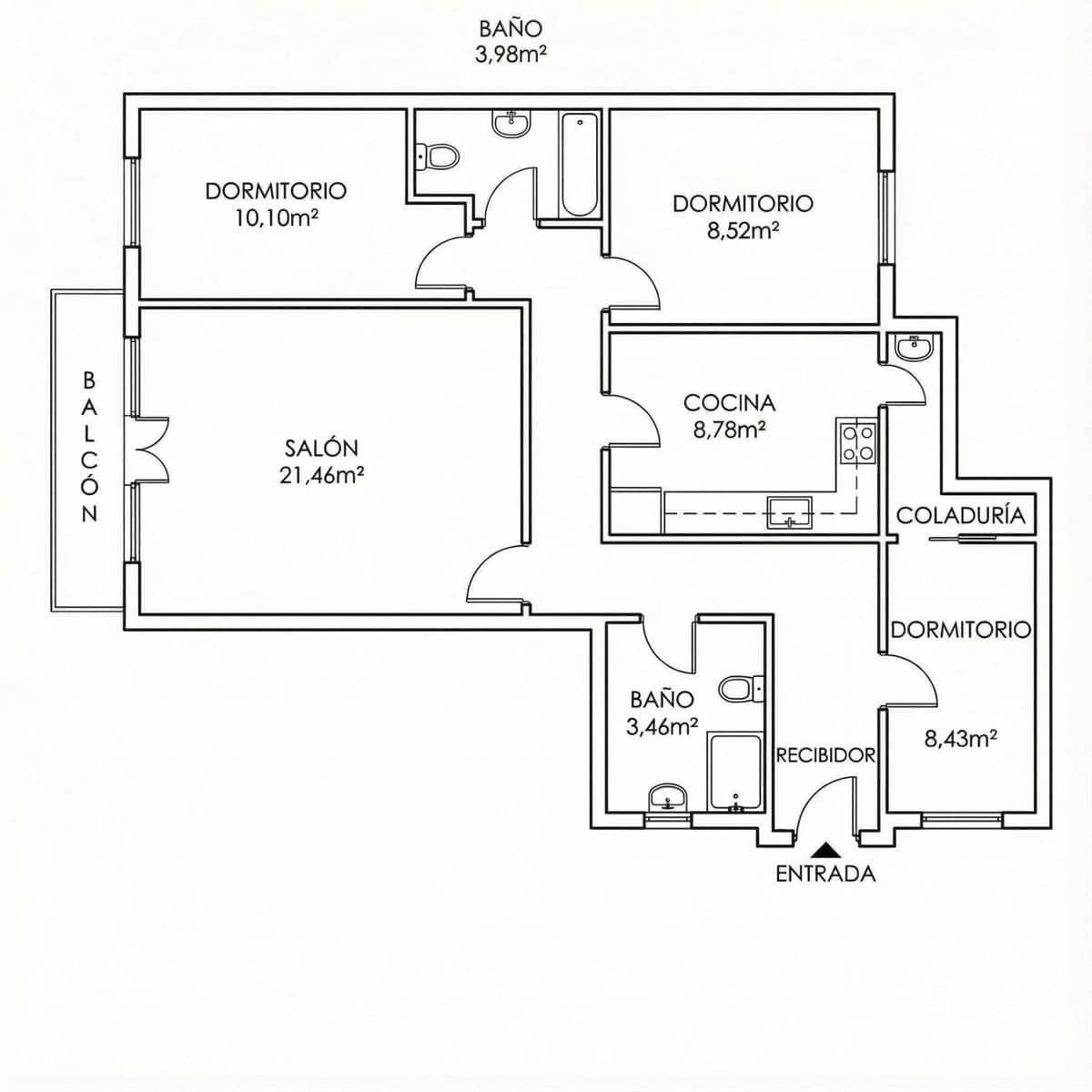 3 soverom Leilighet til salgs i Campos med garasje - € 299 000 (Ref: 9441359)