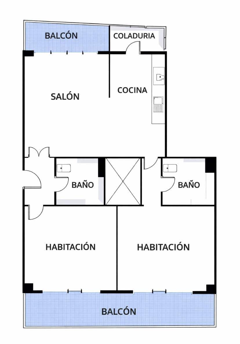 2 bedroom Flat for sale in Palma de Mallorca with garage - € 459,000 (Ref: 9555795)