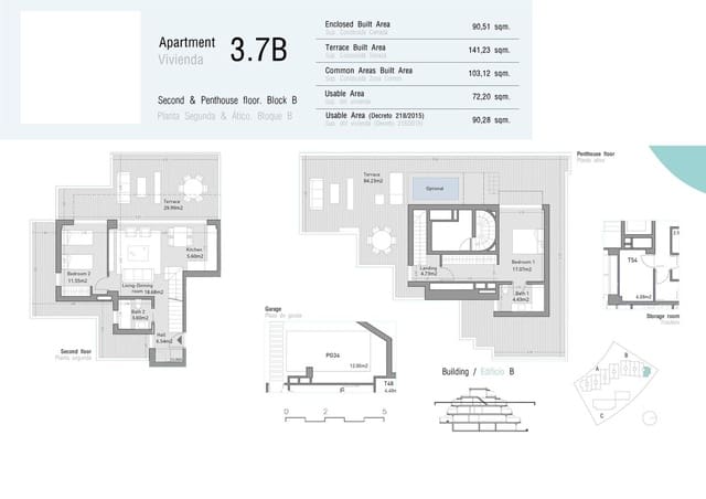 2 makuuhuone Kattohuoneisto myytävänä paikassa Estepona mukana uima-altaan 
autotalli - 487 000 € (Ref: 7472463)