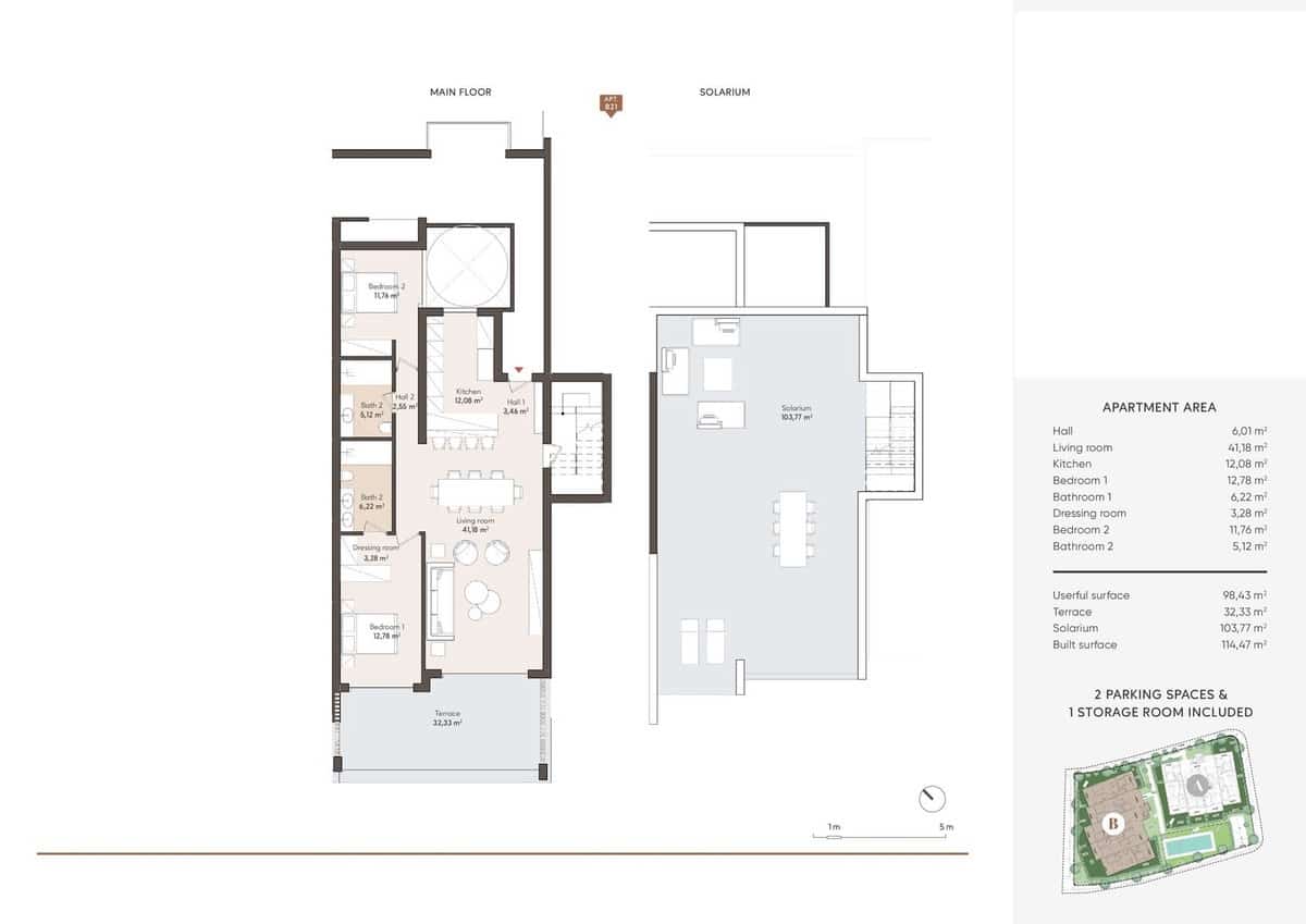 2 camera da letto Attico in vendita in Estepona con garage - 1.172.000 € (Rif: 8491456)
