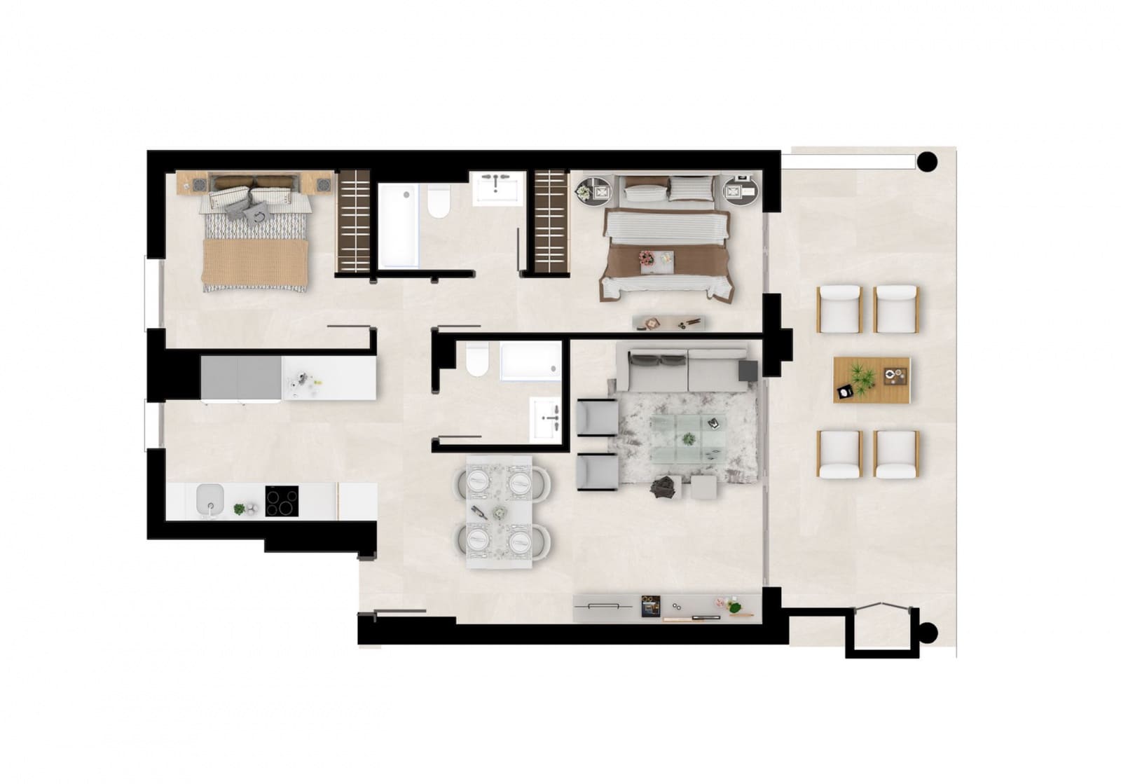 3 Zimmer Apartment zu verkaufen in Mijas Costa mit Pool Garage - 530.000 € (Ref: 9192107)