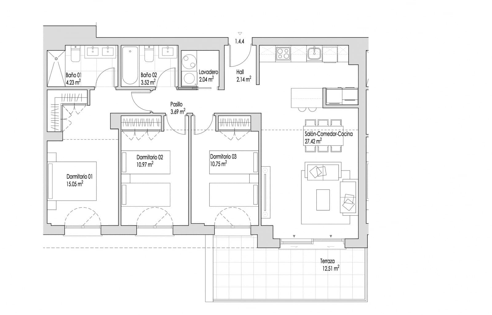 3 soverom Penthouse til salgs i Estepona med svømmebasseng garasje - € 575 000 (Ref: 9533362)