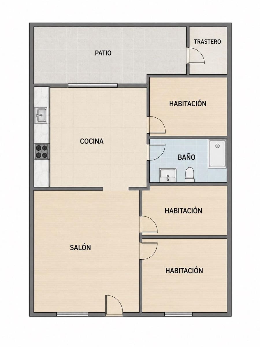 Piso de 3 habitaciones en Puerto de Mazarron en venta - 174.900 € (Ref: 10013433)