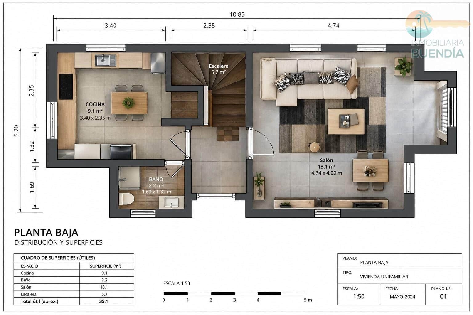 3 Zimmer Villa zu verkaufen in Alamillo mit Pool - 299.900 € (Ref: 10100278)