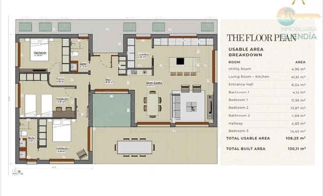 3 soveværelse Villa til salg i Las Palas, Fuente Alamo de Murcia med swimmingpool - € 395.000 (Ref: 10162298)