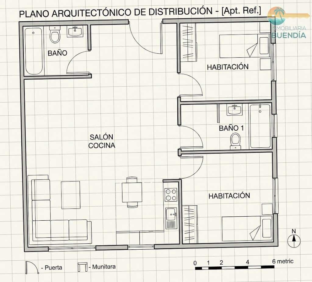 Ático de 2 habitaciones en Puerto de Mazarron en venta con piscina - 342.000 € (Ref: 10180723)