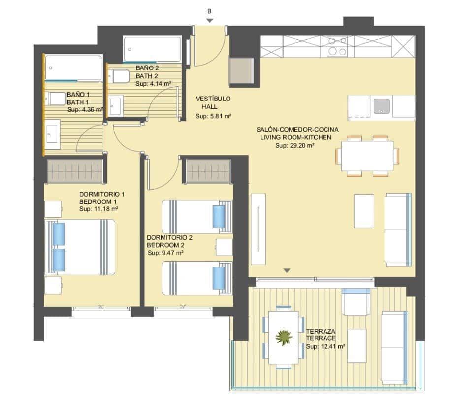 3 sypialnia Mieszkanie na sprzedaż w Dehesa de Campoamor z basenem garażem - 351 600 € (Ref: 7188885)
