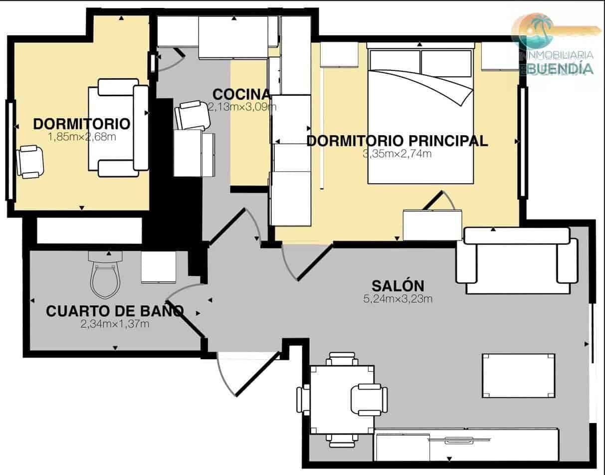 2 camera da letto Appartamento in vendita in Puerto de Mazarron - 112.000 € (Rif: 8366154)