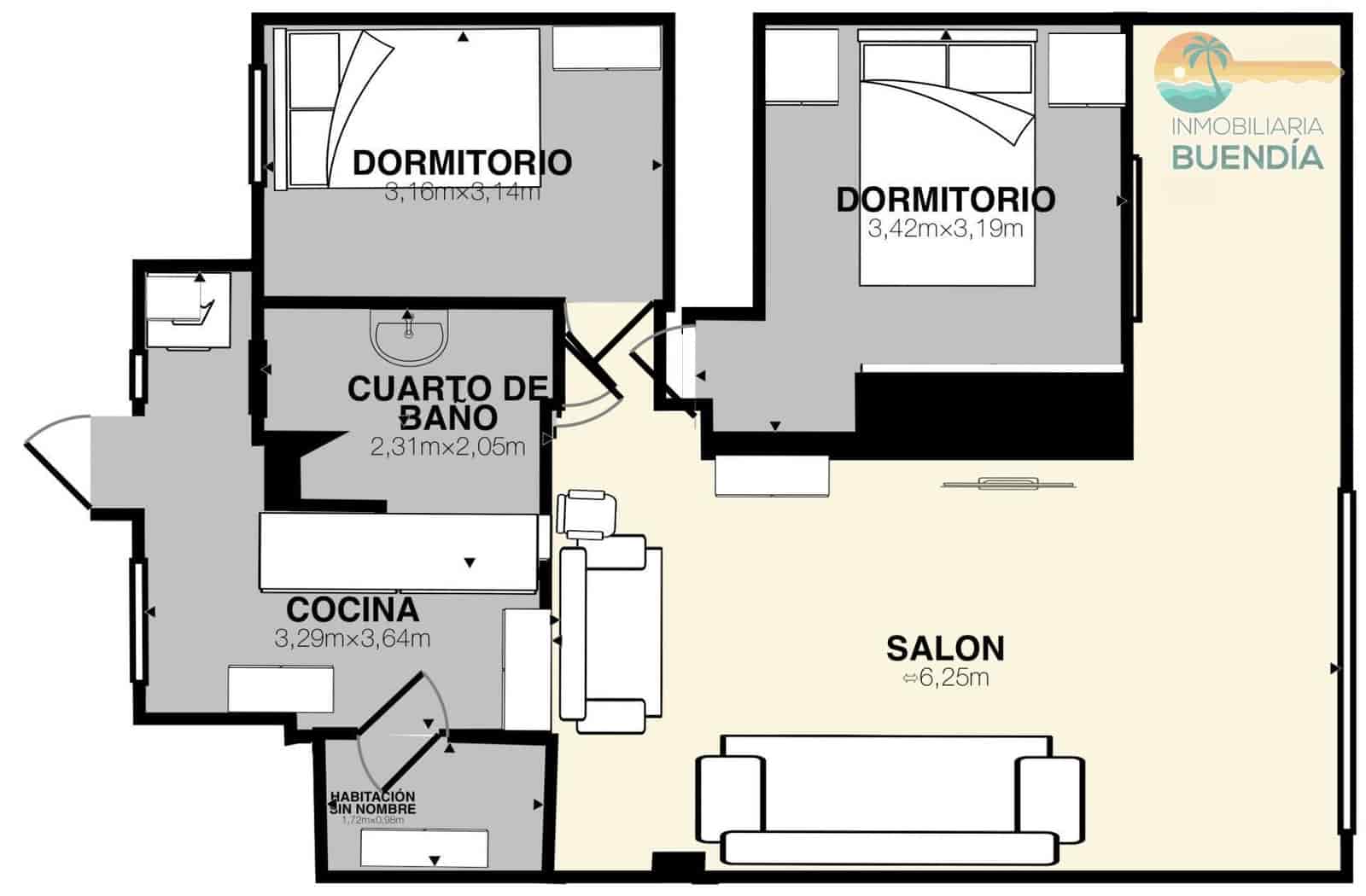 2 Zimmer Apartment zu verkaufen in Puerto de Mazarron - 119.000 € (Ref: 9117037)