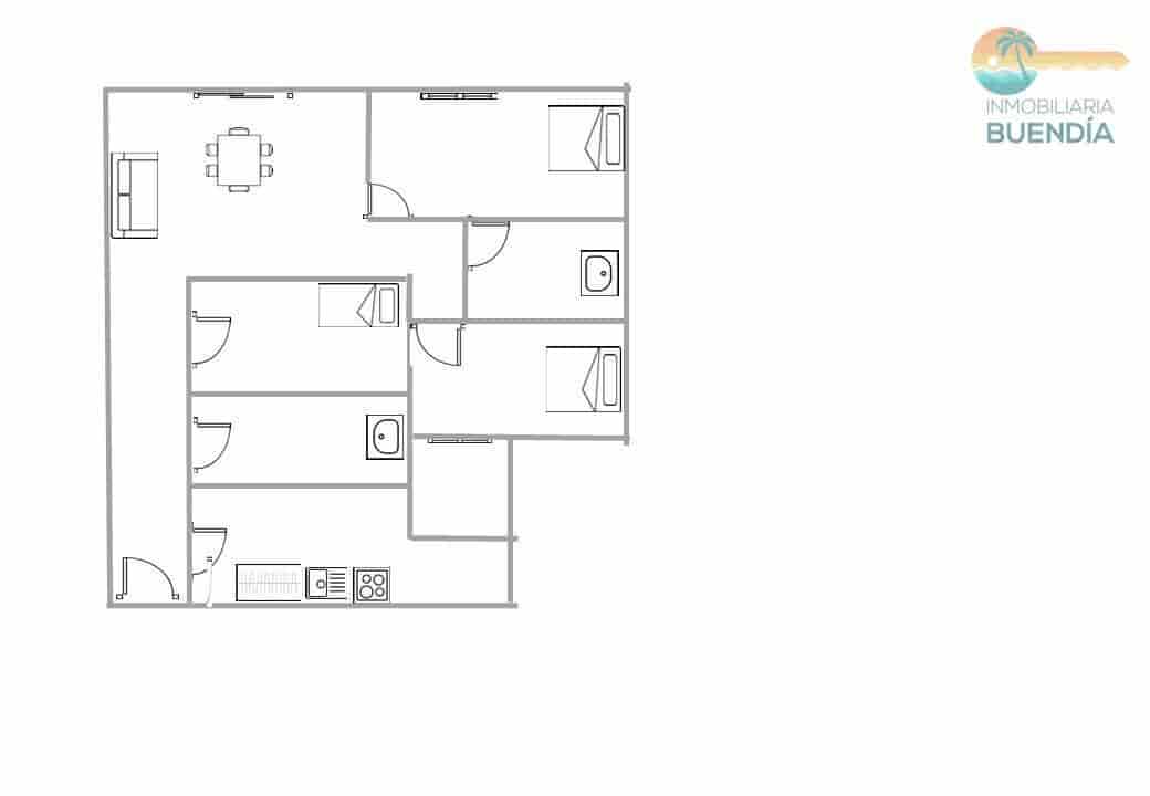 3 quarto Apartamento para venda em Puerto de Mazarron - 117 000 € (Ref: 9513483)