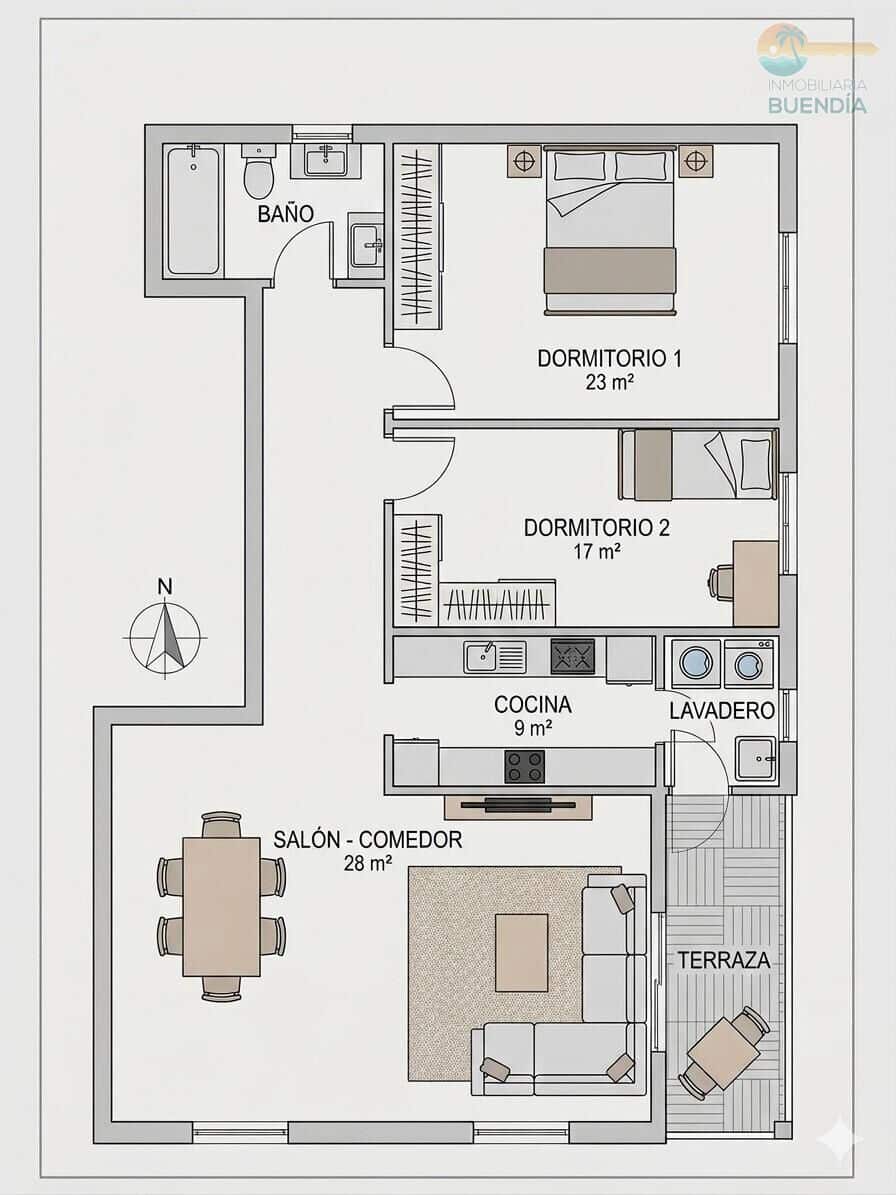 2 soverom Leilighet til salgs i Puerto de Mazarron med garasje - € 156 000 (Ref: 9759056)