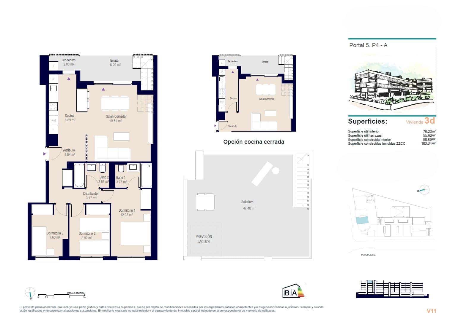 3 sypialnia Penthouse na sprzedaż w Miasto Alicante / Alacant z basenem garażem - 441 000 € (Ref: 10013372)
