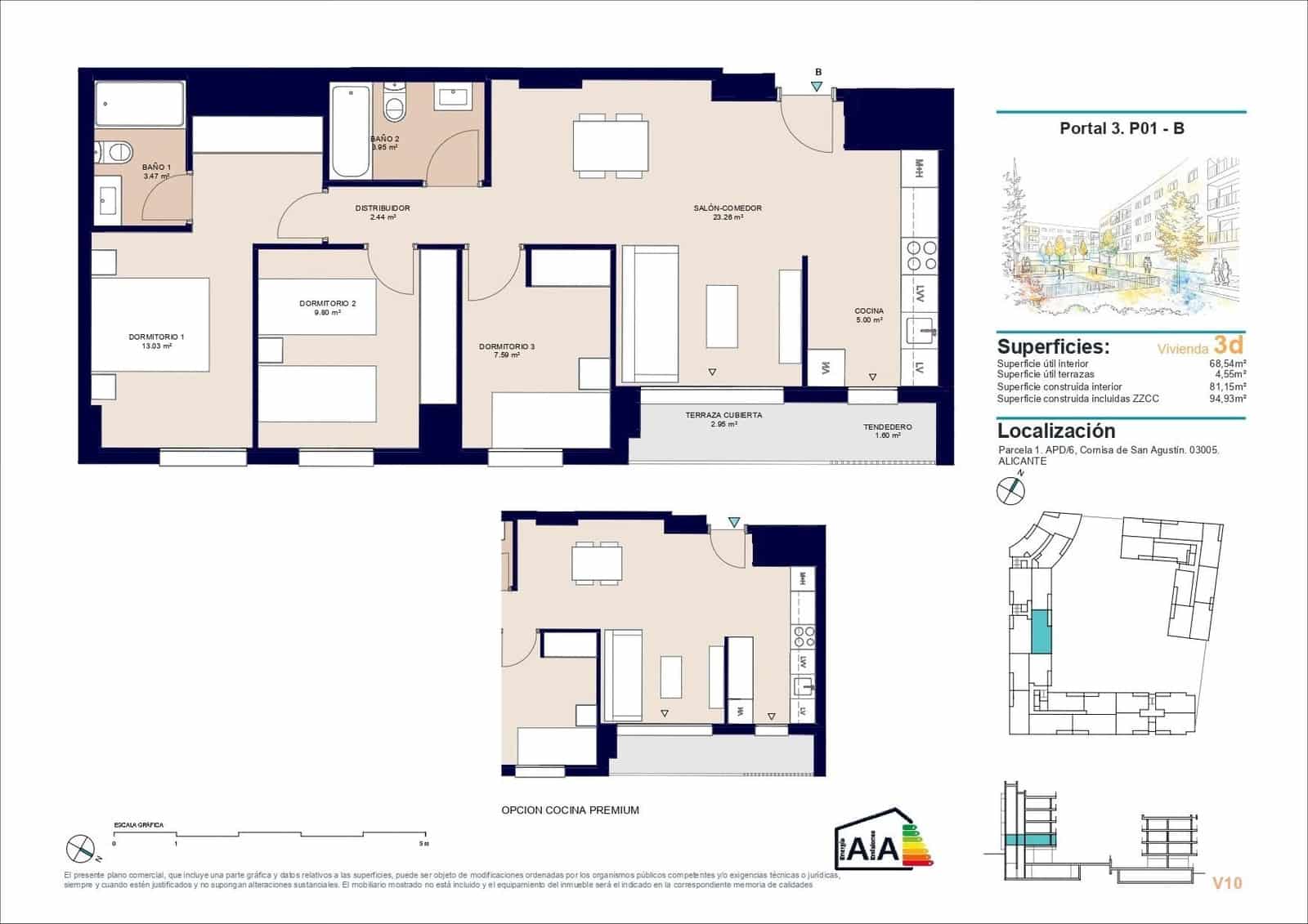 3 soverom Leilighet til salgs i Alicante by med svømmebasseng garasje - € 312 500 (Ref: 10180652)