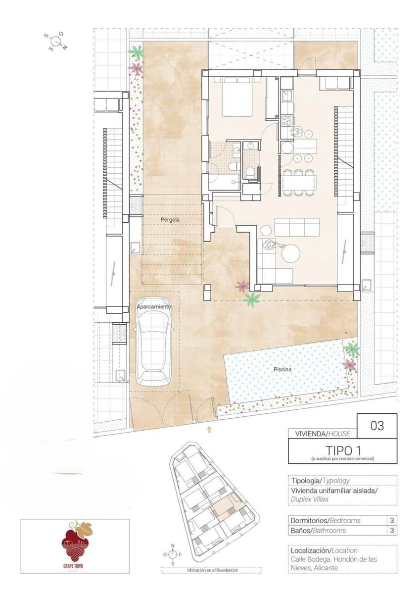 3 bedroom Villa for sale in Hondon de las Nieves with pool garage - € 357,250 (Ref: 8786447)