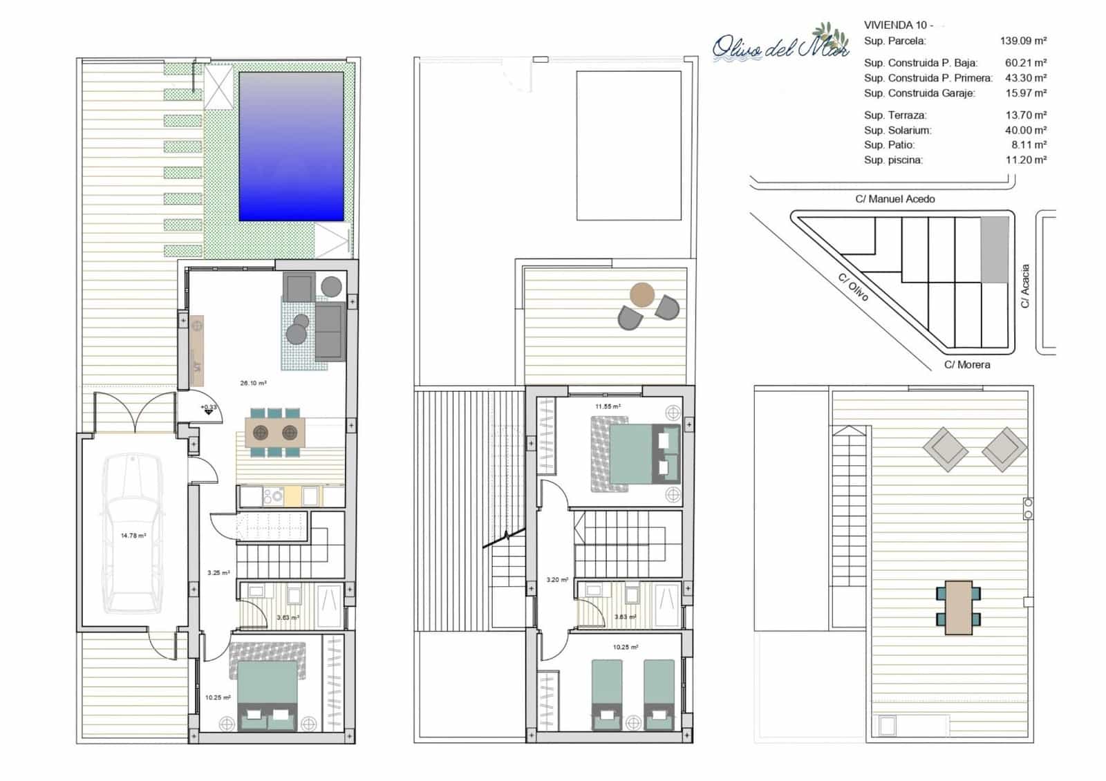 Chalet de 3 habitaciones en Los Alcázares en venta con piscina garaje - 355.000 € (Ref: 8857240)