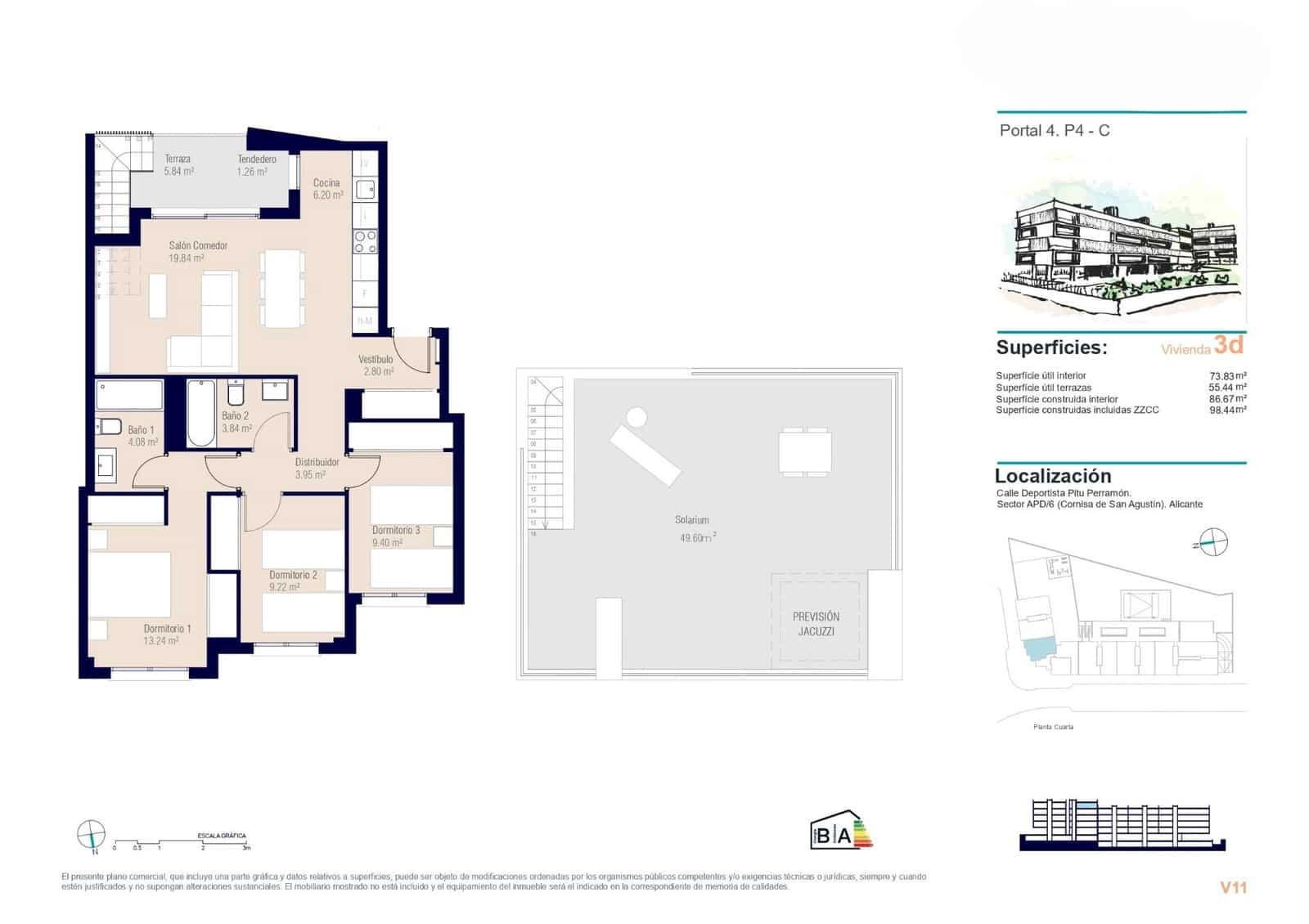 3 chambre Appartement à vendre à Alicante ville avec piscine garage - 410 500 € (Ref: 8869912)