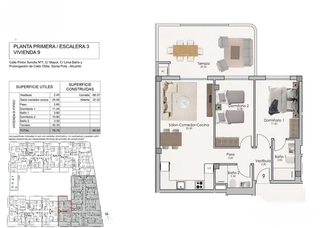2 bedroom Apartment for sale in Santa Pola with pool garage - € 248,000 (Ref: 8923738)