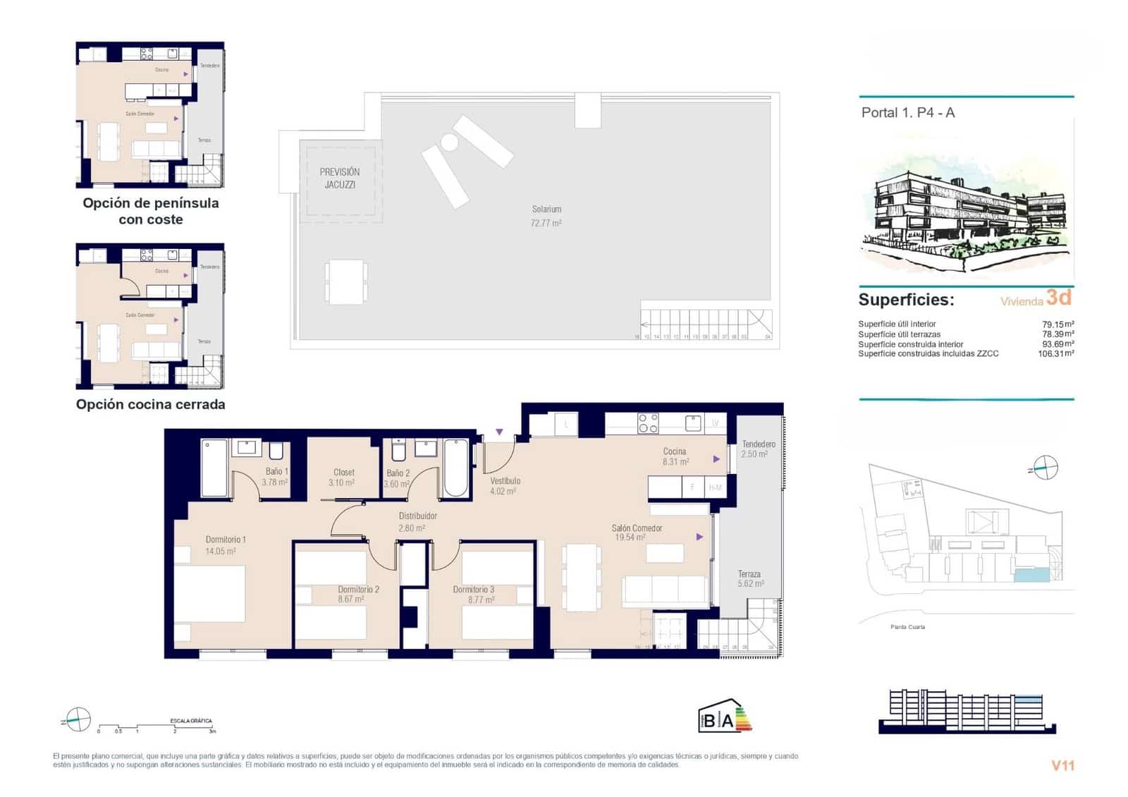3 soverom Penthouse til salgs i Alicante by med svømmebasseng garasje - € 434 500 (Ref: 9185364)