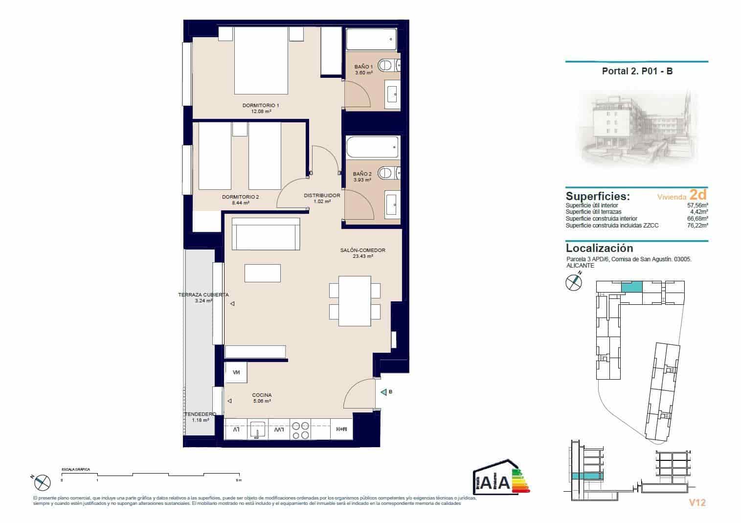 2 camera da letto Appartamento in vendita in Alicante citta con piscina garage - 255.000 € (Rif: 9264494)