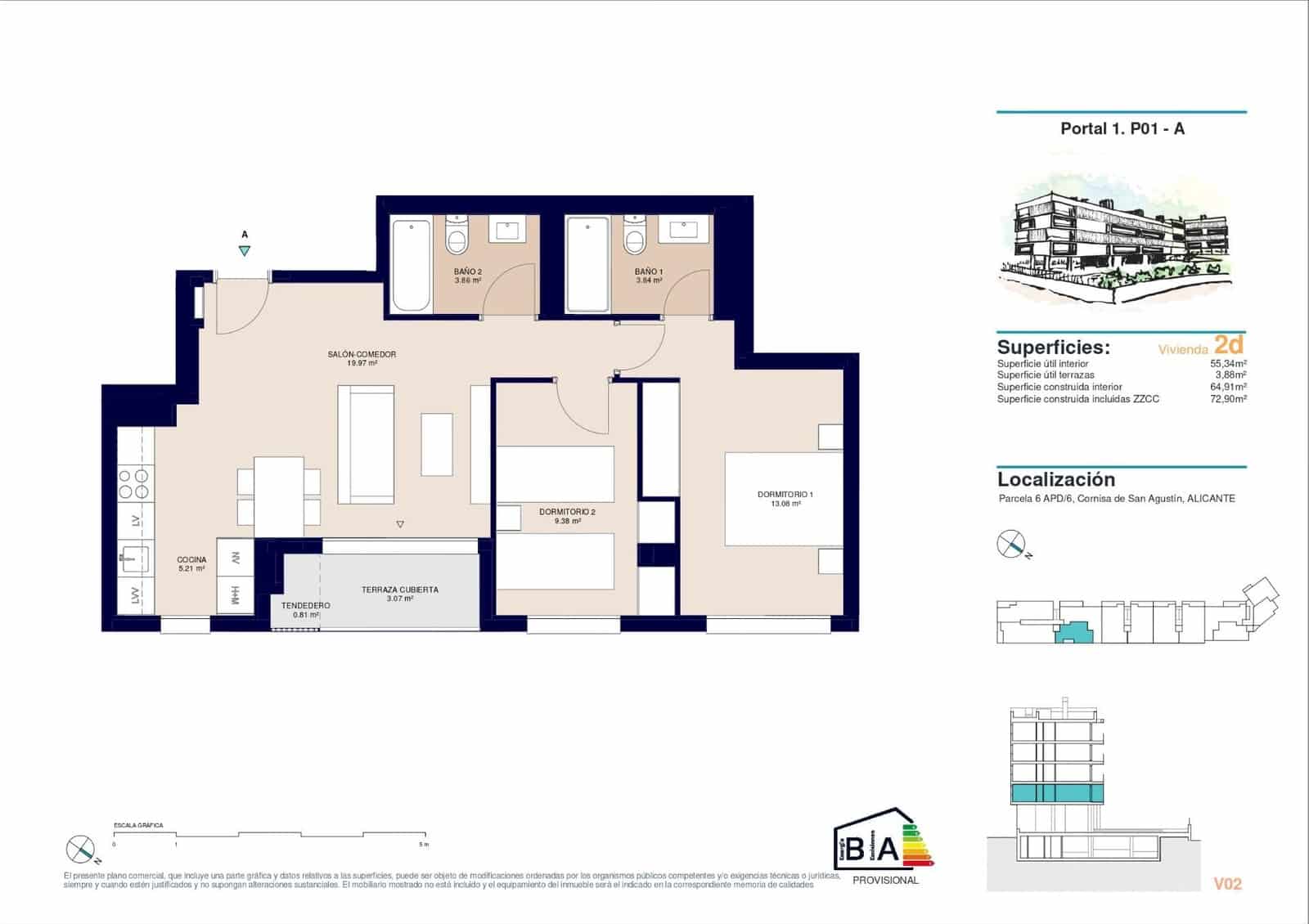 2 soverom Leilighet til salgs i Alicante by med svømmebasseng garasje - € 256 000 (Ref: 9395983)