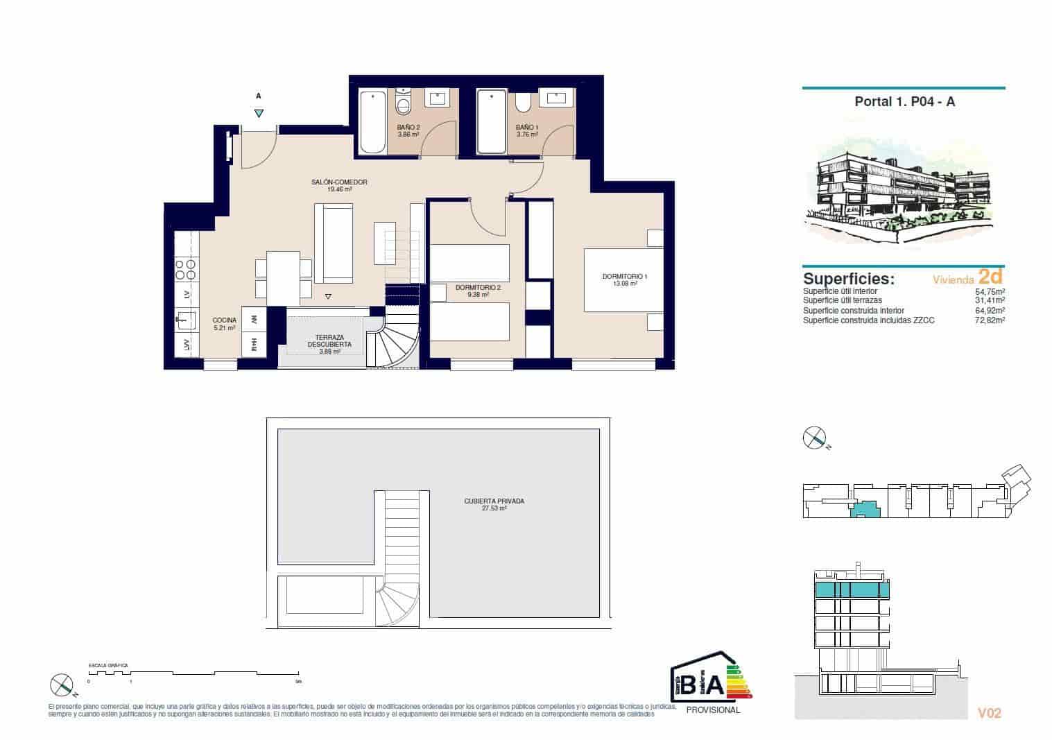 2 sypialnia Penthouse na sprzedaż w Miasto Alicante / Alacant z basenem garażem - 312 500 € (Ref: 9551477)