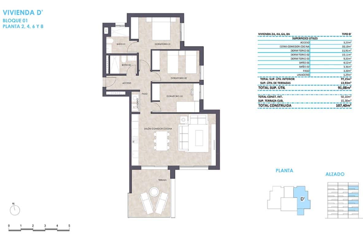 3 sypialnia Apartament na sprzedaż w Calpe / Calp z basenem - 389 000 € (Ref: 9656088)