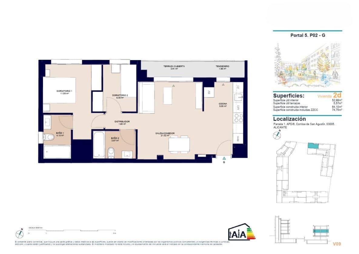2 sypialnia Apartament na sprzedaż w Miasto Alicante / Alacant z basenem garażem - 236 500 € (Ref: 9831353)