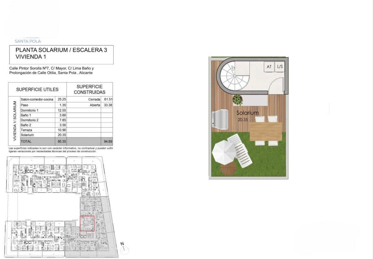 2 bedroom Penthouse for sale in Santa Pola with pool - € 298,000 (Ref: 9849369)