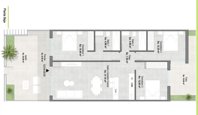 Apartamento de 3 habitaciones en Alhama de Murcia en venta con piscina - 205.900 € (Ref: 8758185)