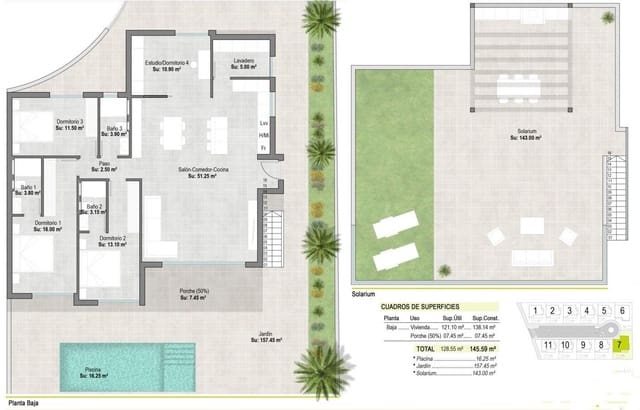 3 soveværelse Villa til salg i Condado de Alhama, Alhama de Murcia med swimmingpool - € 325.000 (Ref: 8758246)