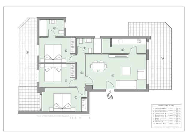 3 soveværelse Lejlighed til salg i La Manga del Mar Menor med swimmingpool - € 299.000 (Ref: 10004270)