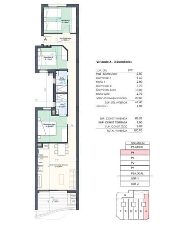 2 Zimmer Wohnung zu verkaufen in Torrevieja mit Pool Garage - 339.000 € (Ref: 9406902)