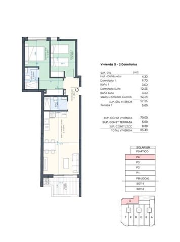 2 Zimmer Wohnung zu verkaufen in Torrevieja mit Pool Garage - 339.000 € (Ref: 9406902)