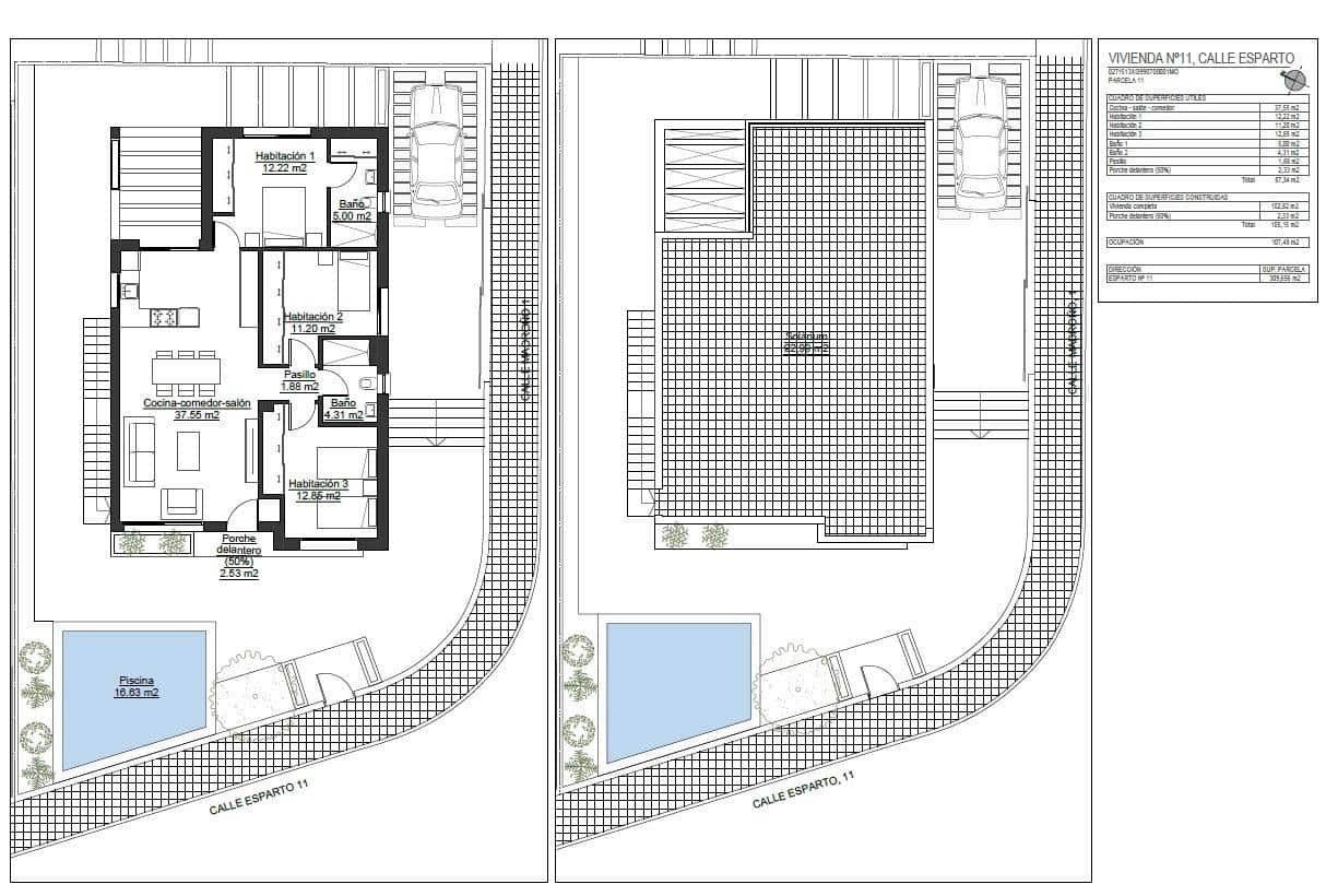 3 camera da letto Villetta Bifamiliare in vendita in Pinar de Campoverde con piscina garage - 437.800 € (Rif: 9551621)