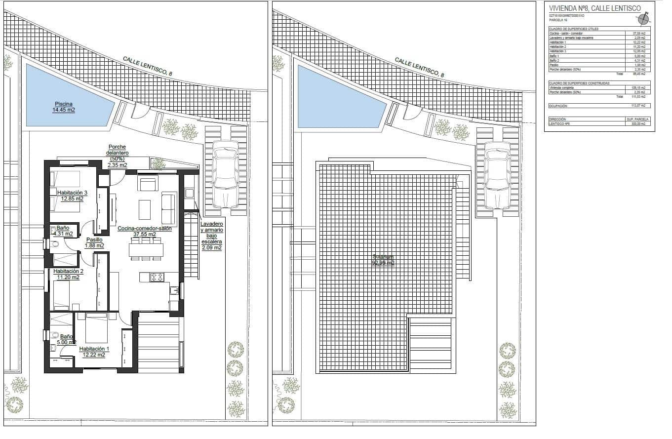 3 Zimmer Doppelhaus zu verkaufen in Pinar de Campoverde mit Pool Garage - 422.500 € (Ref: 9551621)