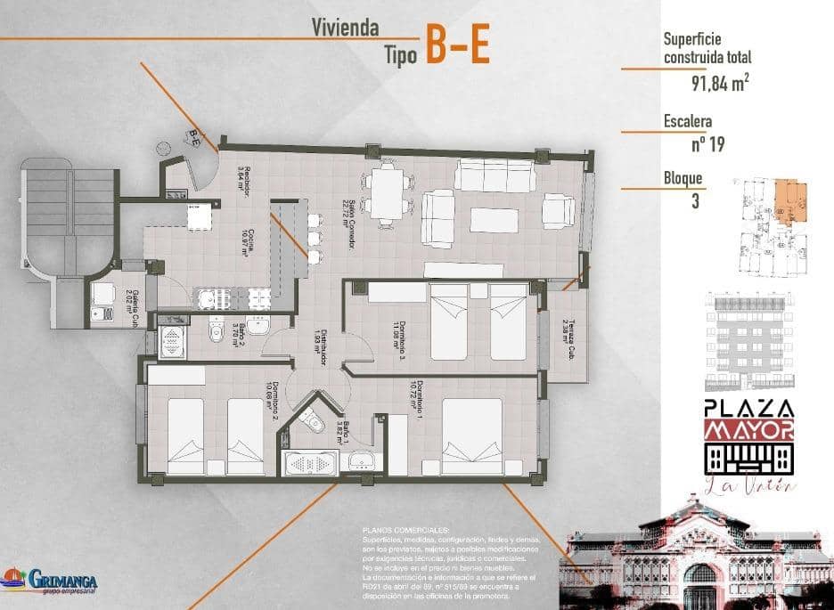 3 makuuhuone Asunto myytävänä paikassa La Union mukana 
autotalli - 139 000 € (Ref: 9596199)